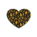 Gold snowman Rubber Heart Coaster (4 pack)