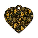 Gold snowman Dog Tag Heart (Two Sides)