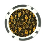 Gold snowman Poker Chip Card Guard