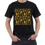 Gold snowman Men s T-Shirt (Black)