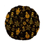 Gold snowman Standard 15  Premium Round Cushion 