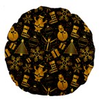 Gold snowman Large 18  Premium Round Cushion 