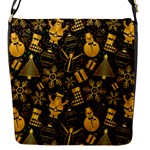 Gold snowman Flap Closure Messenger Bag (S)