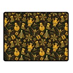 Gold snowman Double Sided Fleece Blanket (Small)