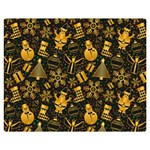 Gold snowman Double Sided Flano Blanket (Medium)