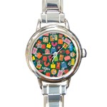 Christmas Presents Round Italian Charm Watch