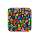 Christmas Presents Rubber Square Coaster (4 pack)