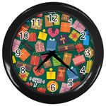 Christmas Presents Wall Clock (Black)