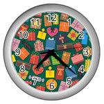 Christmas Presents Wall Clock (Silver)