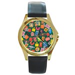 Christmas Presents Round Gold Metal Watch