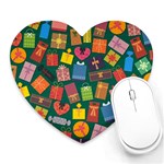 Christmas Presents Heart Mousepad