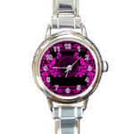 pink Medusa Round Italian Charm Watch