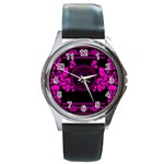 pink Medusa Round Metal Watch