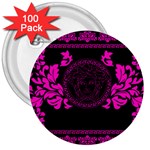 pink Medusa 3  Button (100 pack)