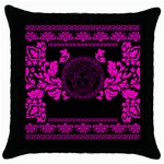 pink Medusa Throw Pillow Case (Black)