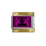 pink Medusa Gold Trim Italian Charm (9mm)