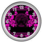 pink Medusa Wall Clock (Silver)