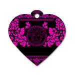 pink Medusa Dog Tag Heart (One Side)