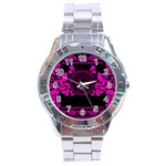 pink Medusa Stainless Steel Analogue Watch