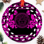 pink Medusa Round Filigree Ornament (Two Sides)