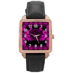 pink Medusa Rose Gold Leather Watch 