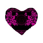 pink Medusa Standard 16  Premium Flano Heart Shape Cushion 