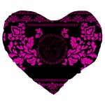 pink Medusa Large 19  Premium Flano Heart Shape Cushion