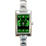 lime green Medusa Rectangle Italian Charm Watch