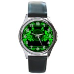 lime green Medusa Round Metal Watch