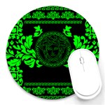 lime green Medusa Round Mousepad