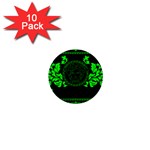 lime green Medusa 1  Mini Button (10 pack) 