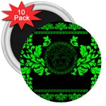 lime green Medusa 3  Magnet (10 pack)