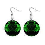 lime green Medusa 1  Button Earrings