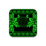 lime green Medusa Rubber Coaster (Square)