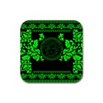 lime green Medusa Rubber Square Coaster (4 pack)