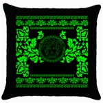 lime green Medusa Throw Pillow Case (Black)