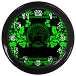 lime green Medusa Wall Clock (Black)