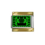 lime green Medusa Gold Trim Italian Charm (9mm)