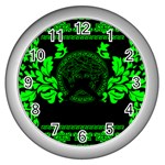 lime green Medusa Wall Clock (Silver)