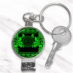 lime green Medusa Nail Clippers Key Chain