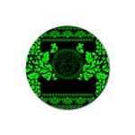 lime green Medusa Rubber Round Coaster (4 pack)