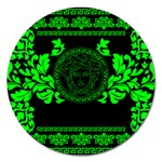 lime green Medusa Magnet 5  (Round)