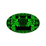 lime green Medusa Sticker Oval (10 pack)