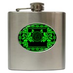 lime green Medusa Hip Flask (6 oz)