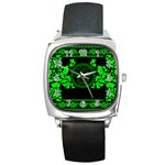 lime green Medusa Square Metal Watch