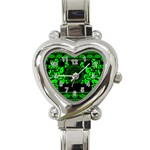 lime green Medusa Heart Italian Charm Watch