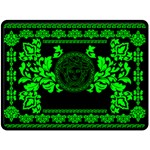 lime green Medusa Fleece Blanket (Large)