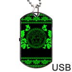 lime green Medusa Dog Tag USB Flash (One Side)