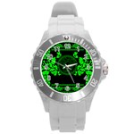 lime green Medusa Round Plastic Sport Watch (L)