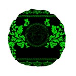 lime green Medusa Standard 15  Premium Round Cushion 